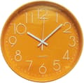 Tyst Väggklocka 30 cm Köksklocka Kvarts Batteridriven Rund Modern Hängande Klocka för Kontor Klassrum Vardagsrum Sovrum (Orange)