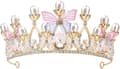 Tiara til piger Krystal tiara Perle Prinsessekrone til piger Håndlavet Sommerfugl Perle Piger Tiaraer til børn 5-16 år Gaver