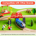 Miniatyrbillede 5 af 5: Batteridrevet Lokomotivtog - Tog Sæt Kompatibelt med Thomas, Brio, Chuggington Tog og Træskinner (Ikke Inkluderet) - Blå