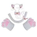 Miniatyrbilde 2 av 5: Katt Cosplay Sett med Hale, Ører, Halsbånd, Labber og Hansker for Halloween, Karneval, Jul, Utkledning og Dekorasjon