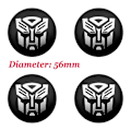 Miniatyrbild 1 av 5: st 56+60mm Coola Autobots Logotyp Transformers Badge Emblem Bil Hjulnav Centrala Kåpor Dekal Fälgskydd Bilstyling Tillbehör 56mm Black