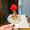 Miniatyrbilde 4 av 5: Gullfargede julehårspenner, glittergass, søte jenter, små hårspenner til juleantrekk.