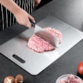 Miniatyrbild 1 av 5: Skärbräda i titanrostfritt stål, dubbelsidig skärbräda i titan för kött, skärbräda för frukt Y 25*15cm