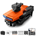 Pikkukuva 1 / 5: DLRC D6 AIR HD Kaksi Kamerainen Taitettava Lento Drone 5-puolinen Esteiden Välttäminen RC Quadcopter (Optical F Oranssi) Orange Style C