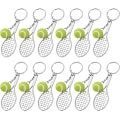 Miniatyrbilde 1 av 5: 12 stk. sportstennis-nøkkelringer, mini tennisracket i metall