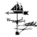 Miniatyrbild 2 av 5: Vindflöjel i form av en segelbåt - Retro vindflöjel i form av en segelbåt, dekorativ vindriktningsvisare för utomhusbruk