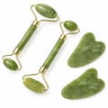 Grön Jade Roller och Gua Sha-set - 5 delar naturlig jade-ansiktsroller för ansiktsmassage och lymfdränage