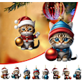 Miniatyrbillede 2 af 5: Katte Julekalender 2024, 24 Dages Jule Nedtællingskalender med Søde Katte Dukker, Juledekoration
