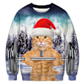Miniatyrbilde 1 av 7: 3D-trykk, stygg julegenser, stygg julegenser XL blå blue L