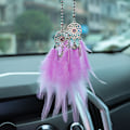 Pikkukuva 1 / 11: Luova auton riipus sulka unisieppari taustapeili auton koriste riippuva auton sisätilan riipus Light purple feather dream catcher