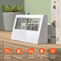 Miniatyrbild 6 av 6: 1 Transparent Skärm Väderstation Väckarklocka Inomhus Hygrometer Termometer Väderprognos Sensor Klocka