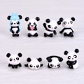 Miniatyrbillede 1 af 2: 8 søde panda dukker søde panda legetøjsfigurer legetøj mini panda