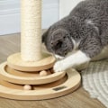 Miniatyrbillede 7 af 11: Rootz Cat Scratching Post - Sisal Scratch Tower - Play Ball Track - Underholdende 4 -i -1 design - 32 cm x 32 cm x 49 cm