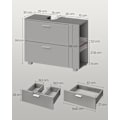 Miniatyrbillede 6 af 7: Rootz Dove Grey MDF vask underskab - Vaskeskab til badeværelset - Opbevaringsenhed - Rummeligt interiør - Nem montering - 30 cm x 80 cm x 64 cm