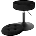 Miniatyrbillede 8 af 9: Rootz Justerbar Velvet Barstol - Bordstol - Drejeligt sæde - Holdbar og komfortabel - Multifunktionel med opbevaring - Justerbar højde 49,5 cm-65 cm -