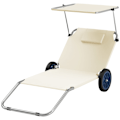 Pikkukuva 1 / 10: Rootz Sun Lounger -sarja - Taitava Garden Lounger - Roll -kannen tuoli - Säädettävä selkänoja - 62 cm x 148 cm x 85cm