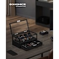 Miniatyrbild 2 av 7: Rootz Watch Box Organizer - Smyckesförvaringsfodral - Displaystativ i trä - Konstruktion i massivt trä - Akryllock - MDF-interiör - 18 cm x 35,2 cm x