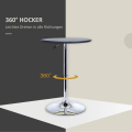 Miniatyrbillede 5 af 9: Rootz Højdejusterbart barbord - Pubbord - Bistrobord - Hydraulisk løft - Kunstlæderbetræk - 360-graders rotation - Ø63 x 67-93H cm