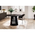 Miniatyrbillede 3 af 7: Rootz spisestuebord - moderne rundt køkkenbord - massivt træ, håndlavet - unikt design, holdbart, let at samle - 120 cm x 120 cm x 77 cm - sort