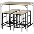 Pikkukuva 10 / 10: Rootz 5-osainen baaripöytäsetti - Ruokailusarja - Keittiökalusteet - Tilaa säästävä muotoilu - Vankka rakenne - Parannettu vakaus - 100L x 60W x 88K c