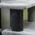 Miniatyrbild 4 av 7: Rootz skrapstolpe - Djurtrappa - 4 steg - Lekboll - Hus - Höjdjusterbar - Svart + Grå - 60 x 40 x 66 cm