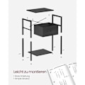 Miniatyrbillede 9 af 9: Rootz Sengebord - Natbord - Endebord - Spånplade stål ikke-vævet stof - 28cm x 38cm x 61cm - Sort - Letvægts - Robust konstruktion - Nem montering