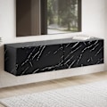 Pikkukuva 2 / 6: Rootz seinälle kiinnitettävä TV-kaappi - Mediakonsoli - Viihdeyksikkö - Naarmuuntumaton - 120cm x 30cm x 30cm - MDF marmorilla
