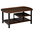 Miniatyrbillede 1 af 7: Nancy's Newington Salontafel - Koffietafel - 3 Niveauer - Opbergrum - Industrieel - Bruin - Sort - Bewerkt Hout - Staal - 100 x 60 x 46 cm