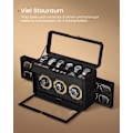 Miniatyrbild 4 av 6: Rootz Watch Box för 9 klockor - Vitrine - Organizer - Bläck svart glasfönster - PU-läder - 16,2 cm x 40 cm x 25,3 cm
