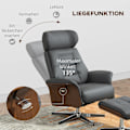 Miniatyrbillede 4 af 11: Rootz Relaxation Stol med afføring - Liggende drejestol - Læder Look lænestol - 360 ° Rotation - 80W x 84d x 108H cm