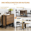 Miniatyrbillede 4 af 10: Rootz mobilt klapbord - Pladsbesparende spisebord - Alsidigt foldbart bord - Stilfuldt design - 130 cm x 80 cm x 74 cm - Spånplader og metal