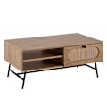 Miniatyrbillede 7 af 7: Rootz rektangulært sofabord - moderne eg dekorationsbord - opbevaringsbord - stort opbevaringsrum - 100 cm x 60 cm x 45 cm