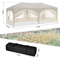 Miniatyrbillede 4 af 10: Rootz Havepavillon 3x6m - Udendørs baldakin - Pop-up telt - UV-beskyttelse - Vandafvisende - 250-254-258cm - Komplet tilbehør