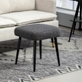 Miniatyrbillede 7 af 10: Rootz skammel - Fodstøtte - Osmannisk - Cashmere-look stof - Accent Stol - 42cm x 42cm x 47cm - Mørkegrå - Stålben - 10cm Pude