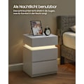 Miniatyrbillede 4 af 8: Rootz spånplade sidebord - Hvidt endebord - Sengebord - Natbord med 3 skuffer - 33,5 cm x 40 cm x 55 cm - Letvægts - Robust - Nem montering