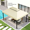 Miniatyrbillede 7 af 11: Rootz Gazebo Replacement Roof - Tarpaulin - Pavilion Tag - Sun Protection UPF30+ - 400 cm x 300 cm - Hvid