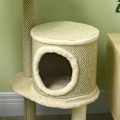 Miniatyrbillede 4 af 6: Rootz Kradsestolpe - Kattetræ - 1 Katteseng - 1 Kattehule - 2 liggeområder - Spånplade - Imiteret linned - Brun + Beige + Hvid - 124 cm x 59 cm x 40 c