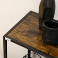 Miniatyrbillede 4 af 6: Rootz Hylde - Konsolbord - Industrielt design - 4 hylder - Stålstel - Spånplade - Rustik Brun + Sort - 99,6 x 33,6 x 74 cm