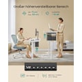 Miniatyrbillede 3 af 6: Rootz Electric Desk - Stående Skrivebord - Justerbar Højde Skrivebord - Spånplader og stål - 60cm x 140cm x (72-120cm) - Cloud White