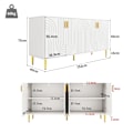 Miniatyrbild 3 av 11: Rootz White Sideboard - Buffet Cabinet - Lagringsenhet - Elegant design, enkel rengöring, MDF, 152 cm x 40 cm x 75 cm