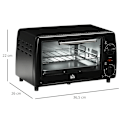 Miniatyrbild 3 av 6: Rootz - Miniugn - Brödrostsugn - 1 bakplåt - 1 grillgaller - Bakplåt - Timerfunktion - Rostfritt stål - Härdat glas - Svart - 36,5 Cm X 26 Cm X 22 Cm