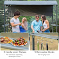 Miniatyrbild 4 av 9: Rootz Grill Pavilion BBQ - Svart, Grå - Metall, Polyester - 85,82 cm x 54,33 cm x 85,04 cm