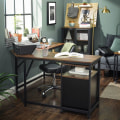 Pikkukuva 4 / 7: Rootz 2 Corner Desk - Työpöytä - Toimistopöytä - Pöydät - Ruskea/Greige - Musta - 149 x 149 x 75 cm
