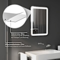 Miniatyrbild 7 av 10: Rootz badrumsspegel - LED sminkspegel - Touch Switch - Justerbar belysning - Anti-dimma - Minnesfunktion - Väggmonterad - 50cm x 4cm x 70cm