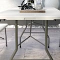 Miniatyrbillede 6 af 7: Rootz Havebord - Haveklapbord - Udendørsbord - Pulverlakeret stålstel - Hvid + Grå - 180 cm x 75 cm x 73 cm