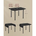 Miniatyrbillede 6 af 6: Rootz Folde Spisebord - Ibenholt Sort - Blæk Sort - Spånplade Stål - Pladsbesparende - 78 cm x 120 cm x 76,2 cm - Letvægt 17,5 kg