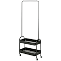 Miniatyrbillede 1 af 11: Rootz Mobile Metal Clothes Rack - Garment Rack - Fritstående arrangør - Rumbesparende design - 56,5L x 31,5W x 152,5h cm