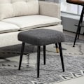 Miniatyrbillede 2 af 10: Rootz skammel - Fodstøtte - Osmannisk - Cashmere-look stof - Accent Stol - 42cm x 42cm x 47cm - Mørkegrå - Stålben - 10cm Pude
