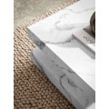 Miniatyrbillede 6 af 6: Rootz Square Sofabord - Moderne marmorbord - Hvid stuebord - Anti -slip puder - 60 cm x 60 cm x 34 cm