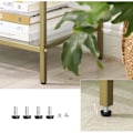 Miniatyrbild 4 av 7: Rootz Konsolbord - Sidobord - 3 hyllor - Förvaringsställ - Glas - Metall - Guld - 100 x 30 x 73 c